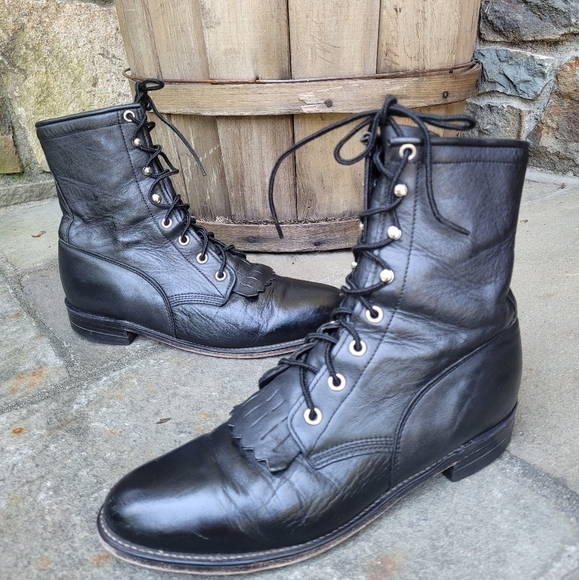 Justin Vtg Roper kiltie  vintage  boots - Picture 2 of 15